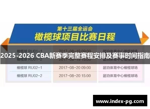 2025-2026 CBA新赛季完整赛程安排及赛事时间指南